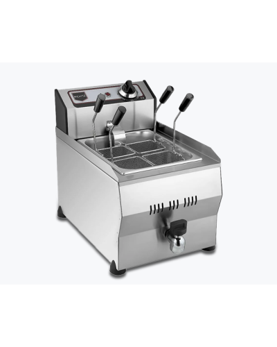 Peşəkar Elektrik Fritöz – Yağ Boşaltma Kranlı, İkiqat Termostatlı, Paslanmayan Polad