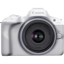 Canon DSLR Kamera EOS R50 WH + RF-S 18-45 IS STM Lens