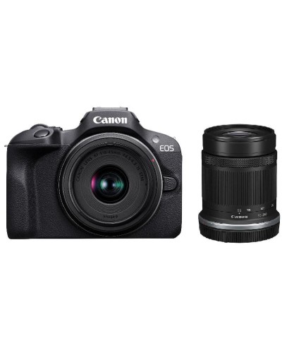 Canon DSLR Kamera EOS R100 + RF-S 18-45 IS STM + RF-S 55-210 IS STM Lenslər