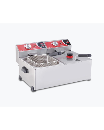 Silverinox Elektrik Fritöz – 5+5 Litr, İkili Kamera, Paslanmayan Polad