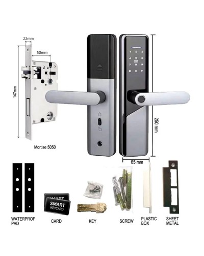Smart Lock QL-S814 Ağıllı Qapı Kilidi – Barmaq İzi, Şifrəli Giriş və Mobil İdarəetmə