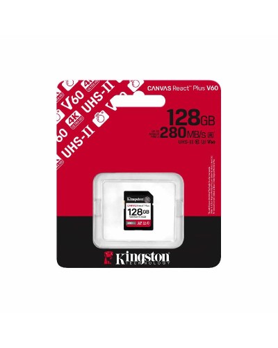Kingston Canvas React Plus 128GB SDXC UHS-II U3 V60 SD Kart