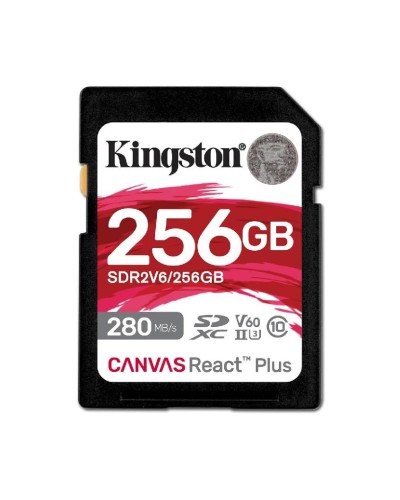 Kingston Canvas React Plus 256GB SDXC UHS-II U3 V60 Yaddaş Kartı
