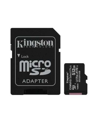SD kart Kingston Canvas Select Plus 512GB microSDXC 100R A1 C10 + Adapter