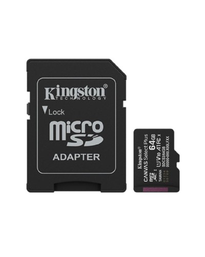 SD kart Kingston Canvas Select Plus Gen3 64GB microSDXC 100MB/s A1 + Adapter