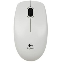 LOGITECH Corded Mouse B100 – USB Naqilli Ofis Siçanı (White)