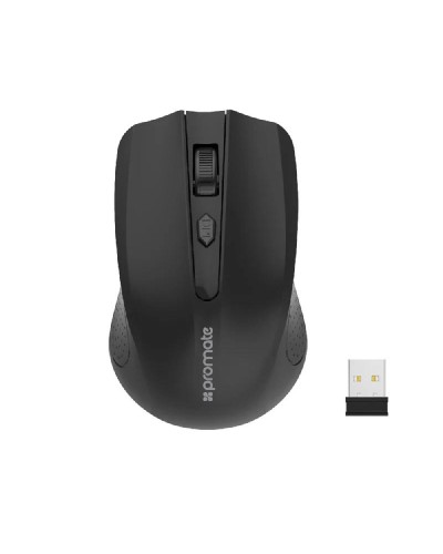 Promate Clix-8 Ergonomic Wireless Optical Mouse – Black