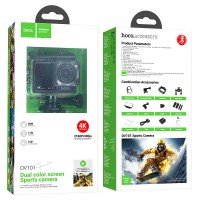 HOCO DV101 4K Action Kamera 8MP Sony Sensor 150° WiFi 30m Suya Davamlı Dual Ekran