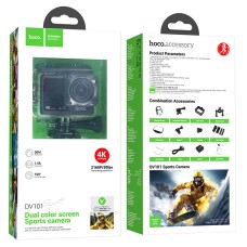 HOCO DV101 4K Action Kamera 8MP Sony Sensor 150° WiFi 30m Suya Davamlı Dual Ekran