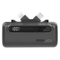 Promate PowerUp-Duo 5000mAh 20W Mini Power Bank – USB-C & Lightning, Qara