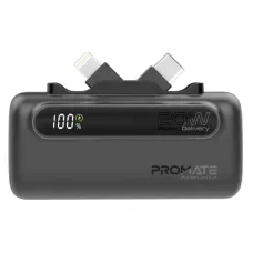 Promate PowerUp-Duo 5000mAh 20W Mini Power Bank – USB-C & Lightning, Qara