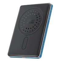 Promate Blade-5 5000mAh 15W Simsiz Power Bank – MagSafe, 20W USB-C, Mavi