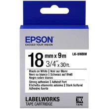 Kartric Tape LK5WBW Strng Adh Blk/Wht 18/9