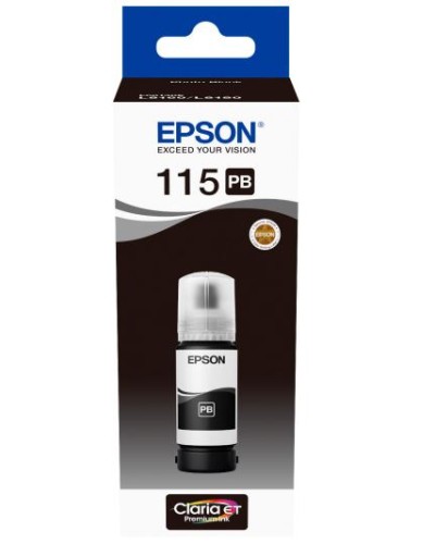 Epson 115 Photo BK  Photo Black Original EcoTank Mürəkkəb Şüşəsi 70 ml