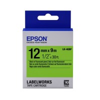 Epson LK-4GBF C53S654018 Fluorescent Black/Green Флуоресцентная лента 12 мм x 9 м
