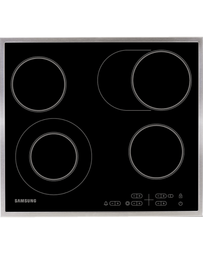 Samsung NZ64T3516CK/WT Elektrik Plitə – 4 Ocaq, 7000W, Taymer, Şüşə-Keramika
