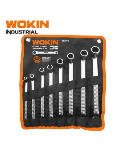 WOKIN Yıldız İki Ağız Açar Takımı 8 Parça 6–22 mm – CrV, Xrom Örtüklü