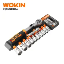WOKIN Endüstriyel Lokma Açar Dəsti 12 Parça 3/8" – CrV, Ratchet 72T