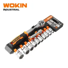 WOKIN Endüstriyel Lokma Açar Dəsti 12 Parça 3/8" – CrV, Ratchet 72T