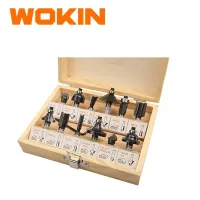 WOKIN 12 Parça Taxta Qutuda Frez Ucluqları Dəsti