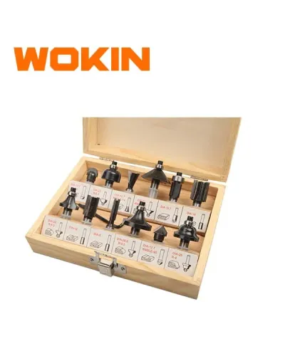 WOKIN 12 Parça Taxta Qutuda Frez Ucluqları Dəsti