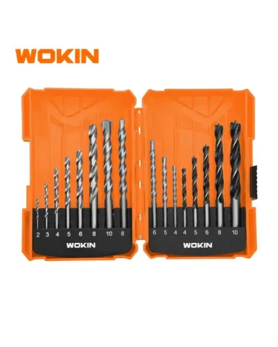 WOKIN набор сверл 16 предметов (HSS + дерево + бетон)