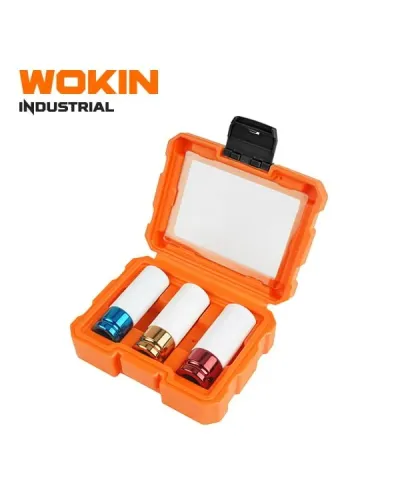 WOKIN 3 Hissəli PP Qorumalı Zərbəli Lokma Dəsti (17/19/21 mm)