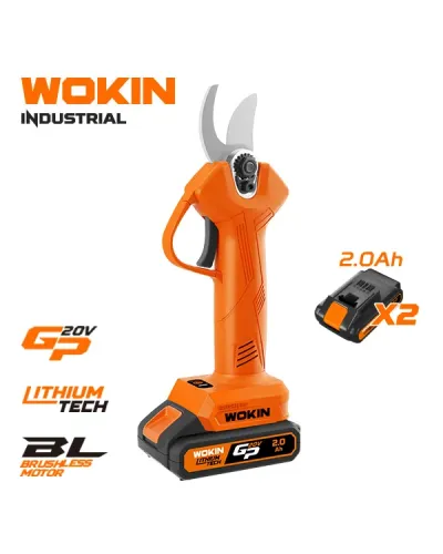 WOKIN Şarjlı Bağ Budama Makası 20V 20/30mm – Kömürsüz Professional Bağ Aləti