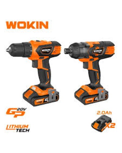 WOKIN 2 Parçalı Şarjlı Matkap + Vidalama Seti 20V – Akkumulyatorlu Elektrik Alətləri Dəsti