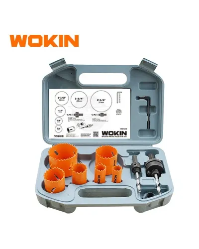WOKIN Bi-Metal Pənc (Hole Saw) Takımı 9 Parça – Peşəkar Dəlik Açma Dəsti