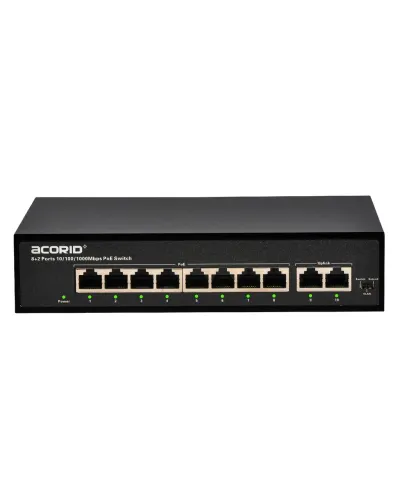 Acorid CGS1110P 8-портовый Gigabit PoE+ коммутатор + 2 Gigabit Uplink