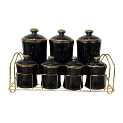 Набор емкостей для хранения Sax_006, черный/золотистый, 7 шт