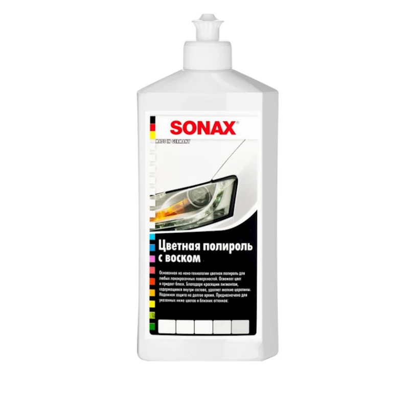 Полироль Sonax Polish + Wax Color белый, 500 мл