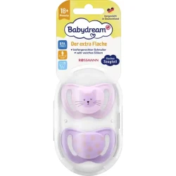 Набор пустышек Babydream Der Extra Flache, 18+ месяцев, 2 шт, товар в ассортименте
