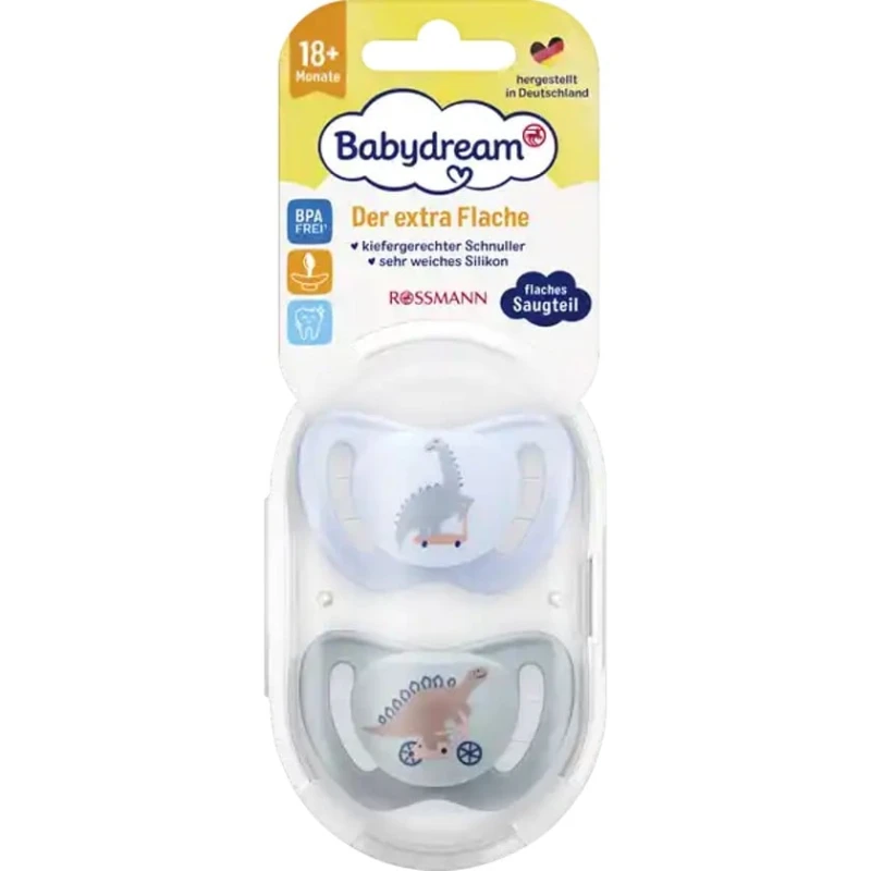 Набор пустышек Babydream Der Extra Flache, 18+ месяцев, 2 шт, товар в ассортименте