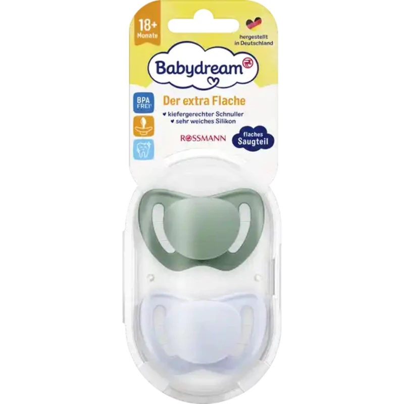 Набор пустышек Babydream Der Extra Flache, 18+ месяцев, 2 шт, товар в ассортименте