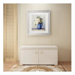 Тумба для обуви Art Mebel, ЛДСП/текстиль, белая, 35х60х110 см