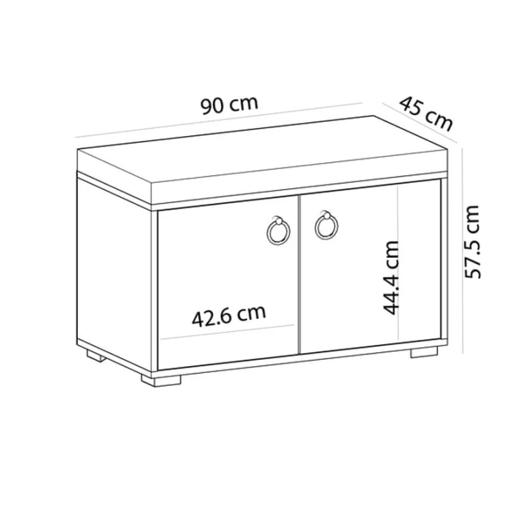 Тумба для обуви Art Mebel, ЛДСП/текстиль, белая, 35х60х110 см