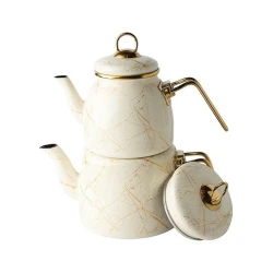 Набор чайников LifeSmile LSKCC, 2 шт, 2000 мл, бежевый/золотистый