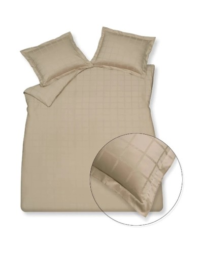 Yataq dəsti Vandyck Home 78 Stone, pambıq, bej, avro, yorğan üzü 200x200/220 sm, 2 əd yastıq üzü 60x70 sm