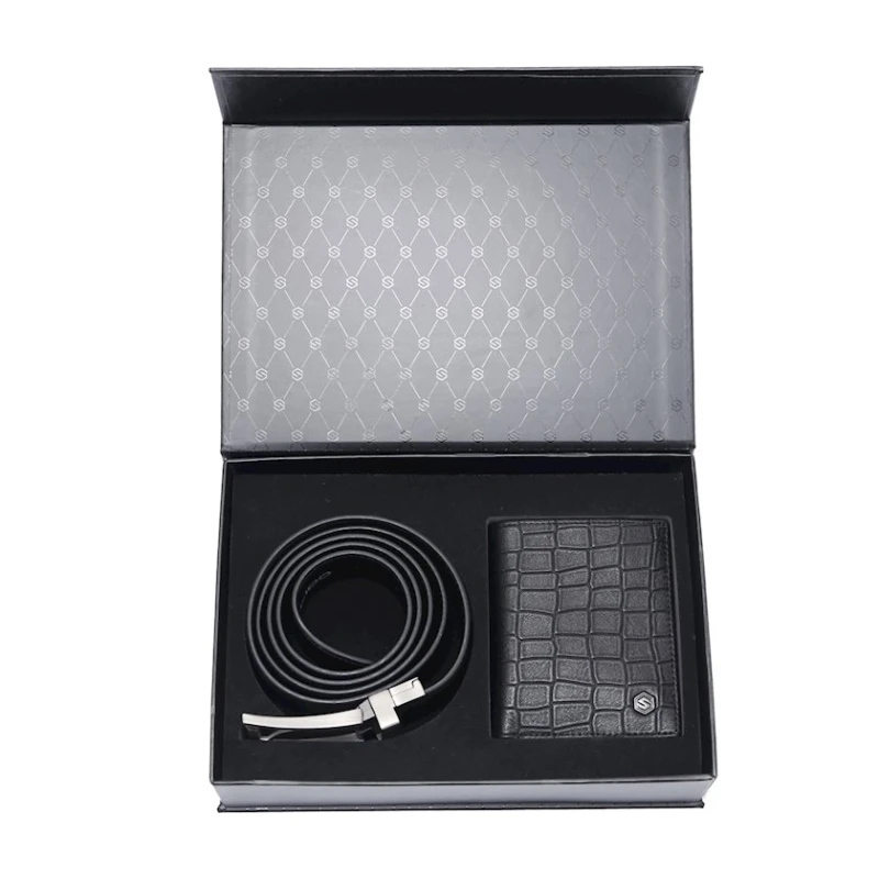 Подарочный набор для мужчин Solido BOX1-06 из натуральной кожи кошелек/ремень Подарочный набор для мужчин Solido BOX1-06 из натуральной кожи кошелек/ремень