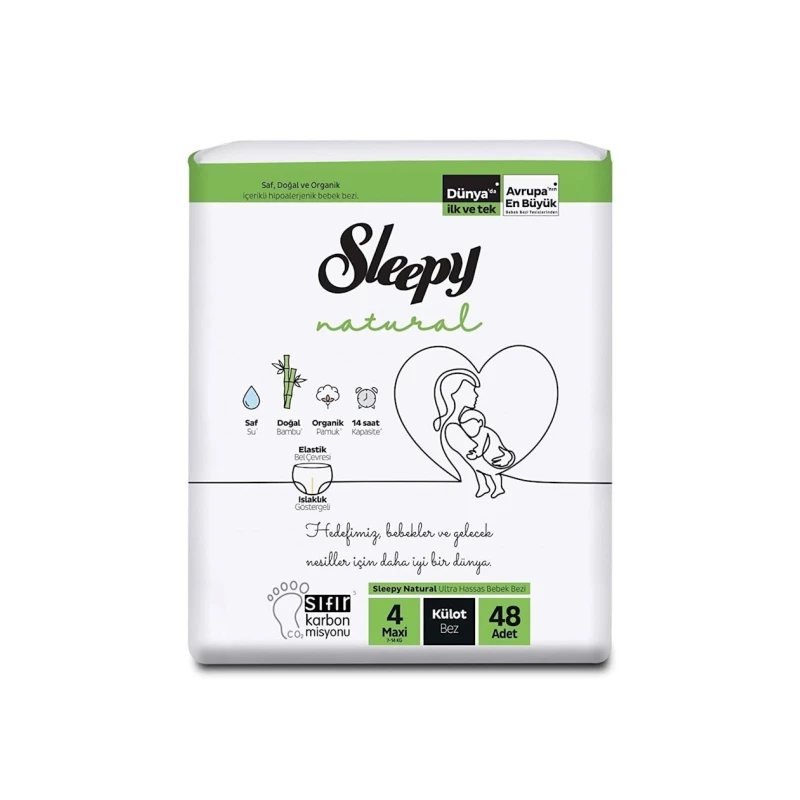 Трусики-подгузники Sleepy Natural Double Jumbo 4 Maxi L, для всех, 48 шт