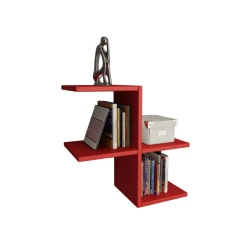 Настенная полка Art Mebel 214, ламинат, 50х50х22 см, красная Настенная полка Art Mebel 214, ламинат, 50х50х22 см, красная