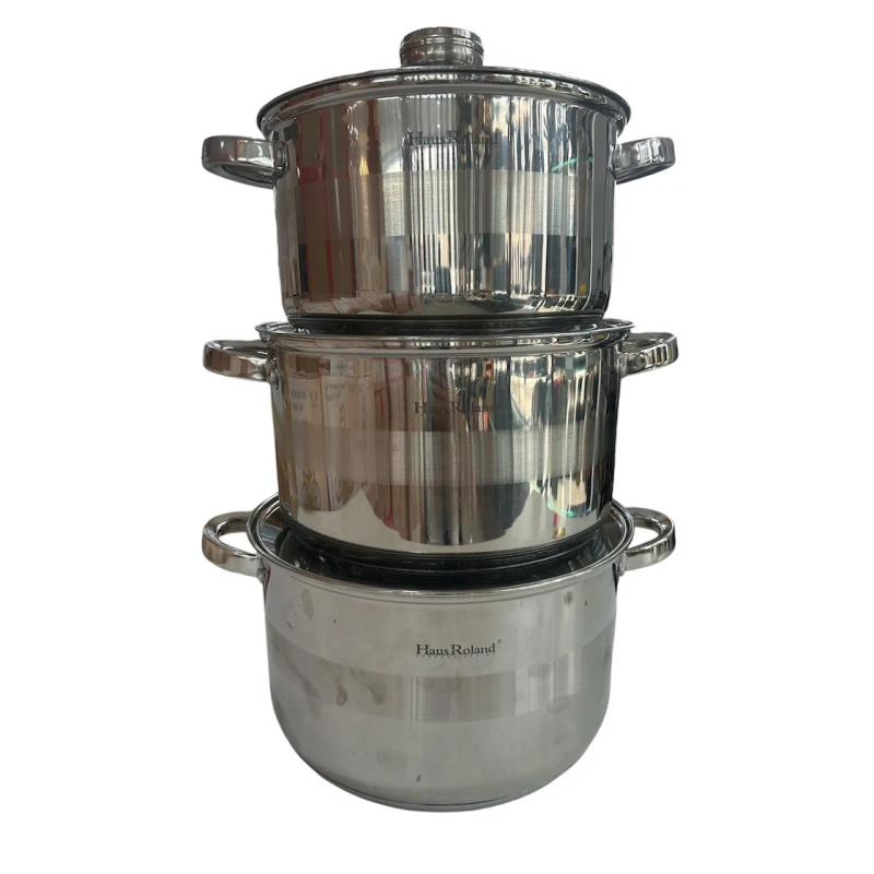 Набор кастрюль HausRoland ZGH_00548, нержавеющая сталь, серебристый, 22/24/26 см, 6 предметов