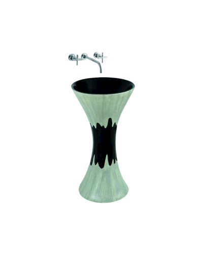 Çanaq Asiano Tulpan Quenny 004 OKH-6375, keramika, boz/qara, 83x45 sm