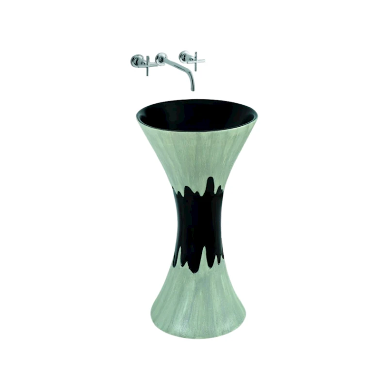 Раковина Asiano Tulpan Quenny 004 OKH-6375, керамика, серая/черная, 83x45 см