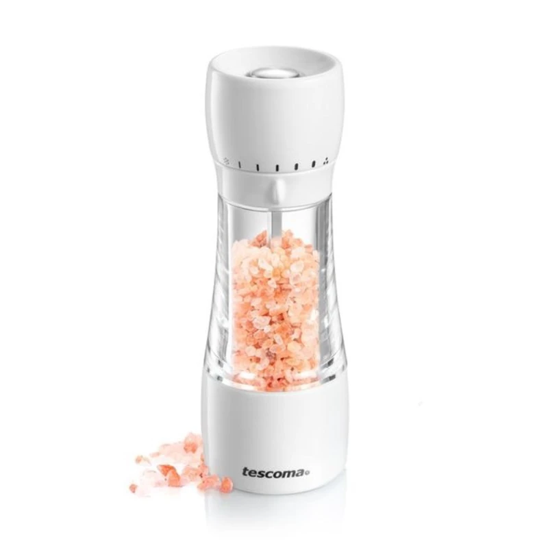 Duz üçün dəyirman Tescoma Vitamino, plastik/paslanmayan polad, ağ/şəffaf, 17.5x6 sm