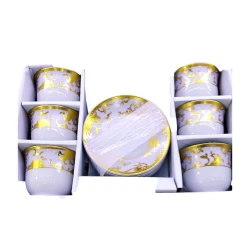 Набор чайный Green PC-0097, золотистый/белый, на 6 персон Набор чайный Green PC-0097, золотистый/белый, на 6 персон