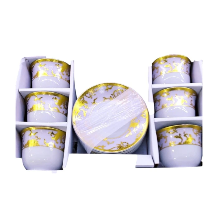 Набор чайный Green PC-0097, золотистый/белый, на 6 персон Набор чайный Green PC-0097, золотистый/белый, на 6 персон