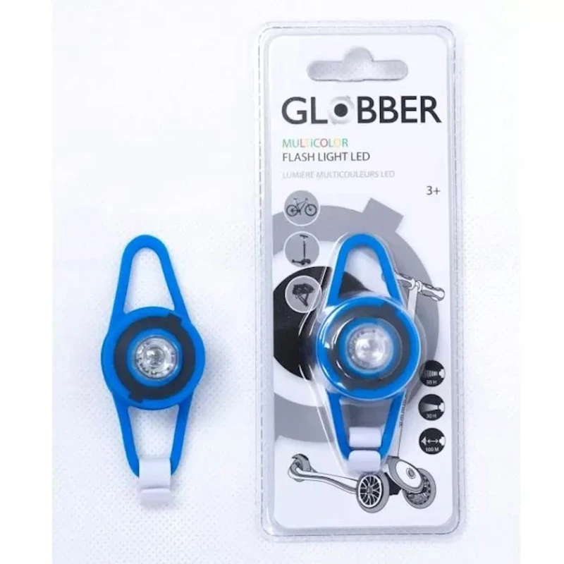 LED фонарик для скутера Globber, силикон, синий LED фонарик для скутера Globber, силикон, синий